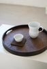 Keiichi Murakami - #3 Black lacquered round wooden tray in Japanese walnut