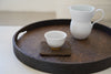 Keiichi Murakami - #3 Black lacquered round wooden tray in Japanese walnut