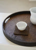 Keiichi Murakami - #3 Black lacquered round wooden tray in Japanese walnut