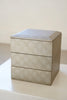 Junko Yashiro - 3-tiered sqaure Jubako wooden box with hand-drawn tin lacquered Karamatsu motifs in Yoshino cedar