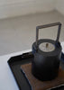 Junko Yashiro - Black lacquered wooden tea pot with hand-carved chisel pattern