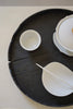 Keiichi Murakami - #5 Black lacquered round wooden tray with chiseled eye in Japanese walnut