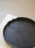 Keiichi Murakami - #5 Black lacquered round wooden tray with chiseled eye in Japanese walnut