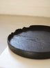 Keiichi Murakami - #5 Black lacquered round wooden tray with chiseled eye in Japanese walnut