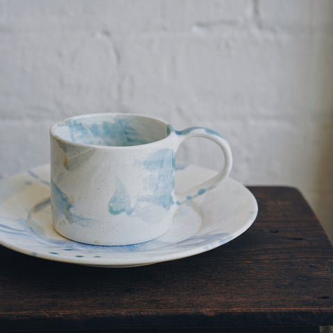 Nana Kamio - Blue x White Mug and Saucer Set (LAST ONE)