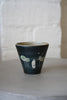 Momoko Otani - Black Cup with Cat and Lotus Flower (OM16)