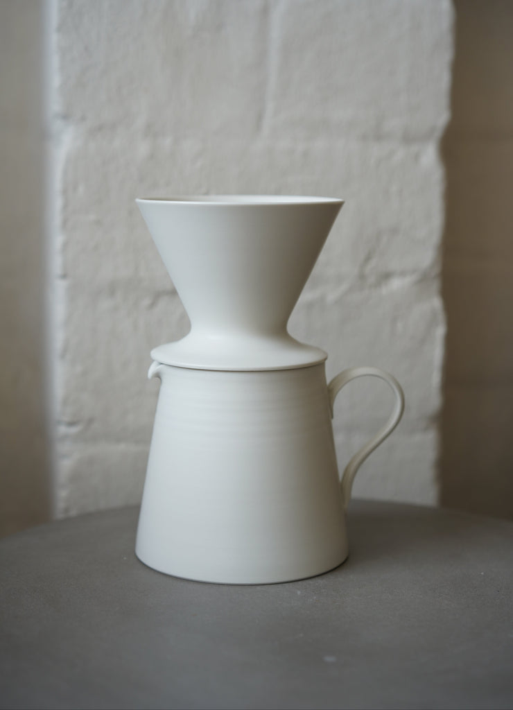 Tetsuya Otani -  White Porcelain Coffee Dripper and Server Set