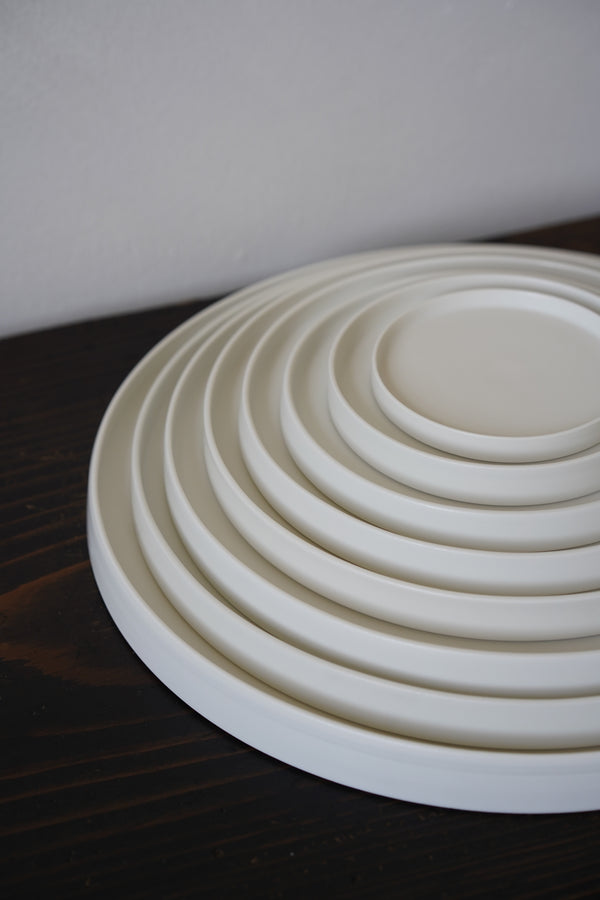 Tetsuya Otani - White Porcelain Nesting Rim Plate Set (OT48)