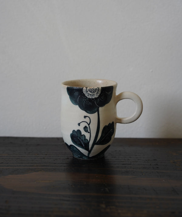 Momoko Otani - Black Flower Mug Long (OM15)