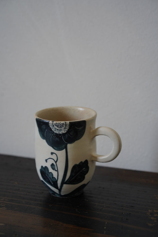 Momoko Otani - Black Flower Mug Long (OM15)