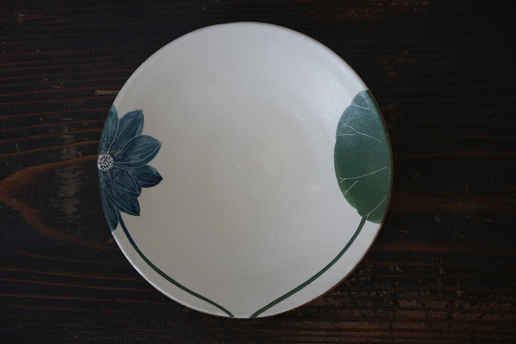 Momoko Otani - Blue Lotus Large Plate (OM9)