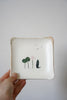 Momoko Otani - Cat and Lotus Flower Square Plate S (OM13)