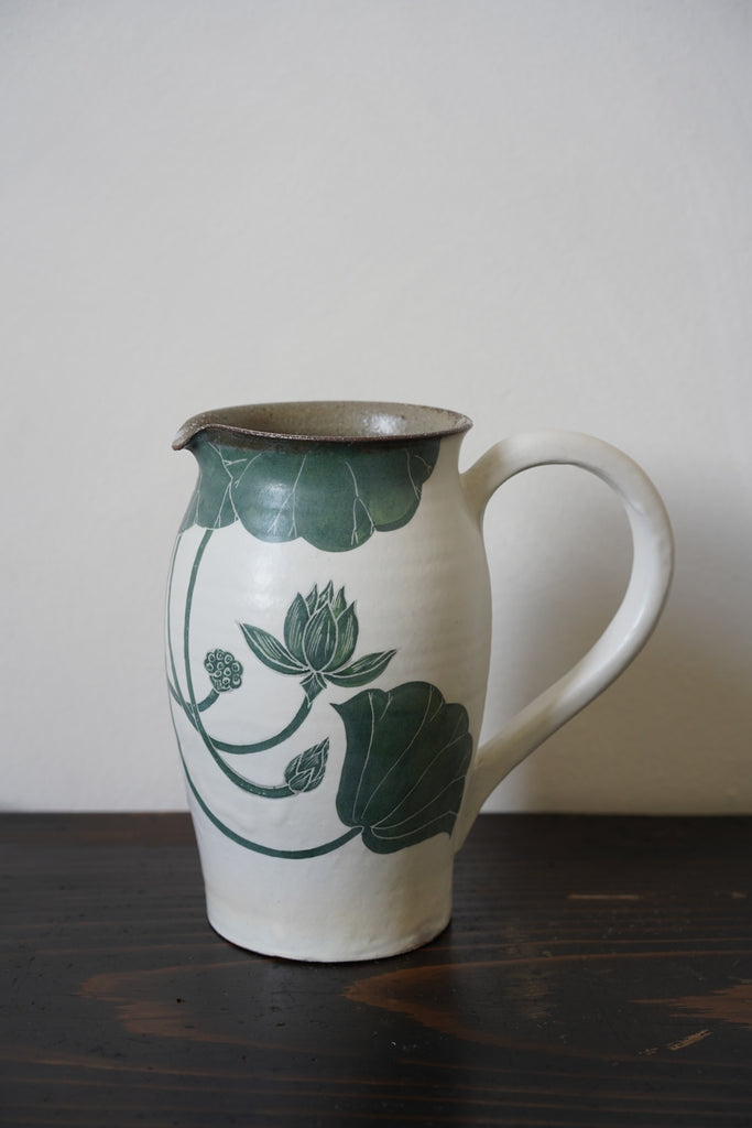 Momoko Otani -  Green Lotus Flower Jug (OM25)