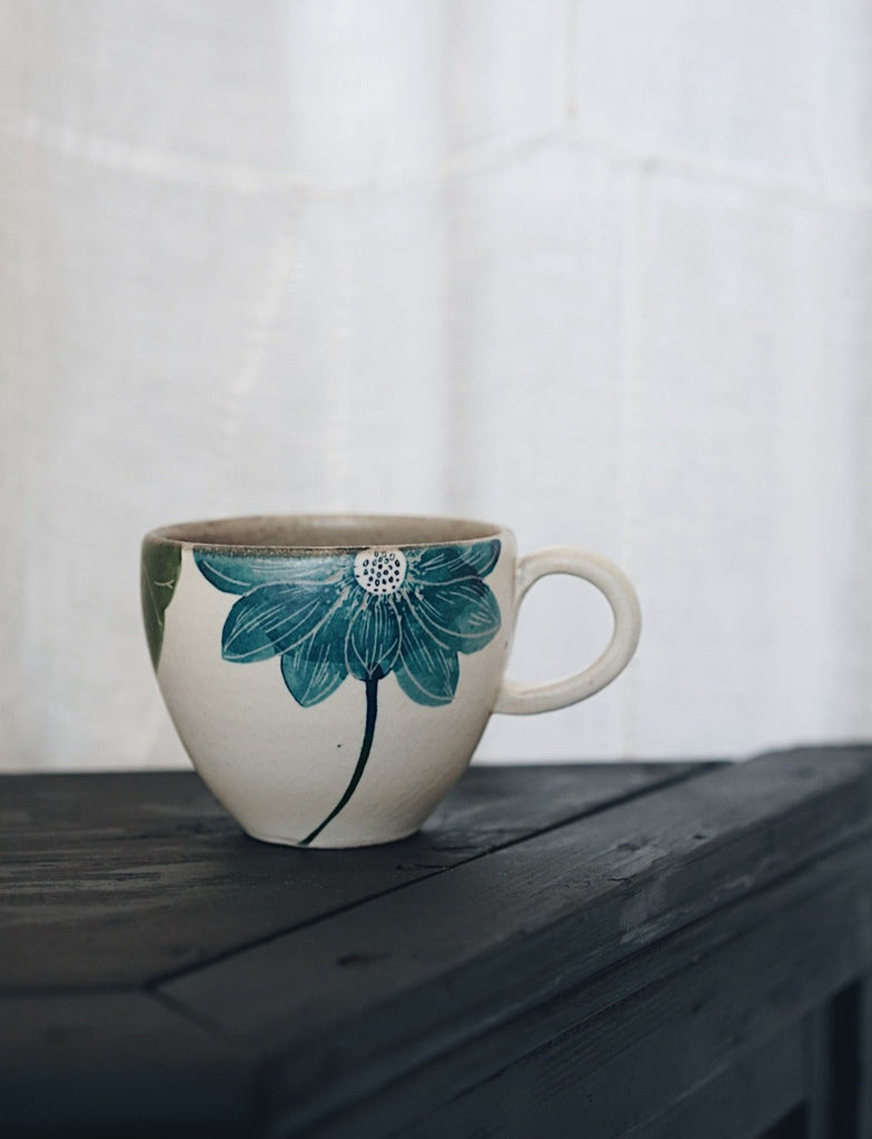 Momoko Otani - Blue Lotus Flower Mug
