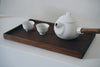 Keiichi Murakami - K-8 Black lacquered hand-carved wooden tray in Japanese chestnut