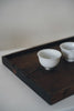 Keiichi Murakami - K-9b Black lacquered hand-carved wooden tray in Amur Cork wood
