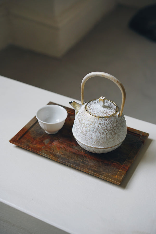 Keiko Murakami - #9 Hand-dyed persimmon & rust dyed tea tray small