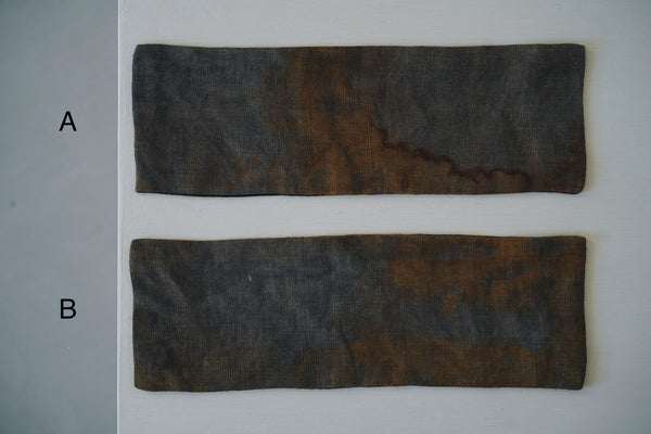 Keiko Murakami - Hand-dyed persimmon & rust dyed short tea mat (LAST ONE)