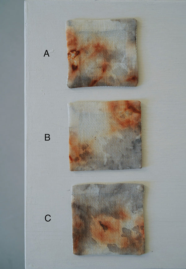 Keiko Murakami - Hand-dyed persimmon & rust dyed coasters (LAST ONE)