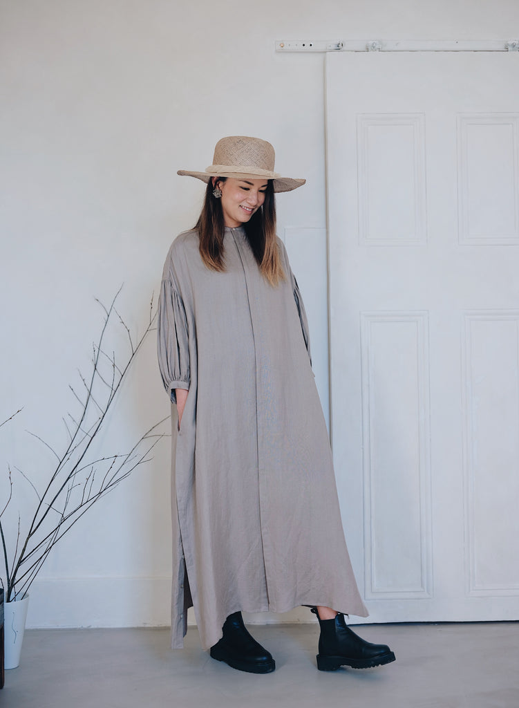 suzuki takayuki - puff-sleeve shirt dress