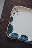 Momoko Otani - Black Flower Sqaure Plate/Tray with Hand-carved Decorative Edges (OM36)