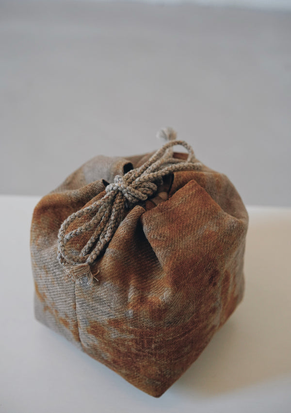 Keiko Murakami - Hand-dyed persimmon & rust dyed linen pouches