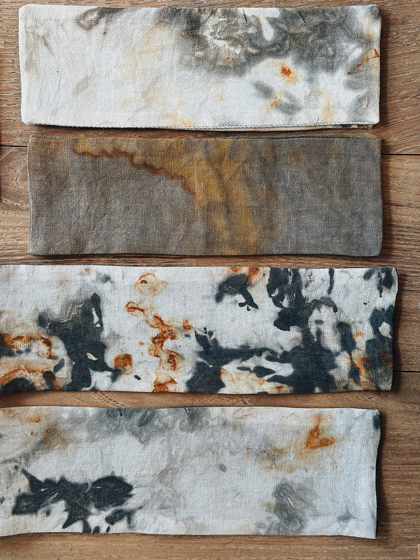 Keiko Murakami - Hand-dyed persimmon & rust dyed long tea mat