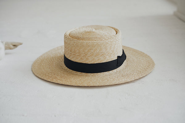 Wica Grocery - Fine Straw Hat with Black Ribbon (LAST ONE)