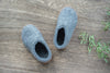 Hemskor - Wool felted booties for kids grey